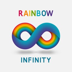 Canvas Print - Infinity rainbow abstract sign design element