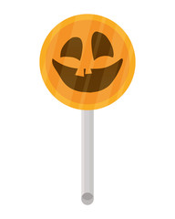 Canvas Print - halloween sweet lollipop candy with face icon