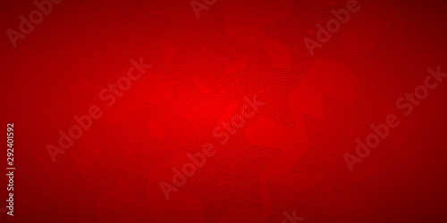 Abstract background of concentric stars in red colors