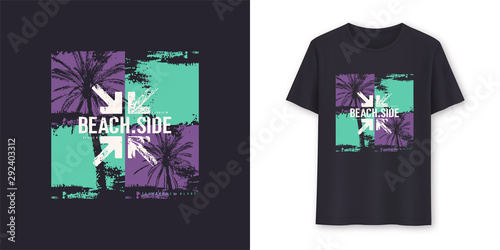 Cuadros en Lienzo Beachside stylish graphic tee vector design, print