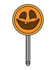 Sticker - halloween sweet lollipop candy with face icon