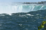 Fototapeta Maki - Niagara River's Horseshoe Falls between New York State, USA, and Ontario, Canada, viewed from the Ontario side of Niagara -06