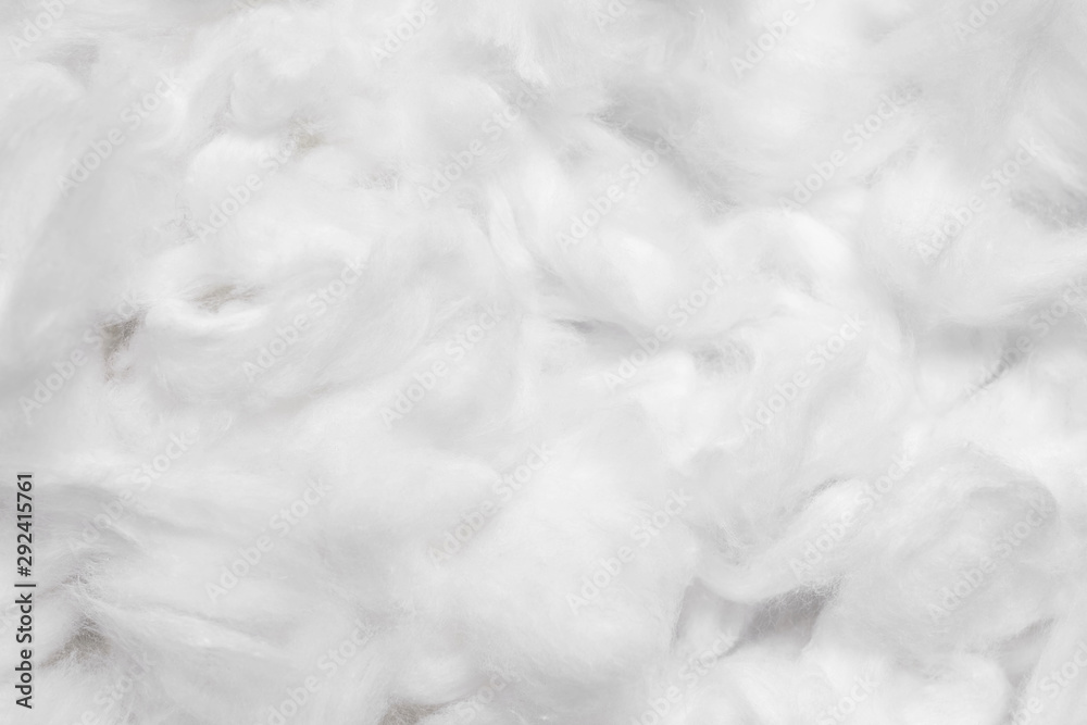 Cotton soft fiber texture background, white fluffy natural material - obrazy, fototapety, plakaty 