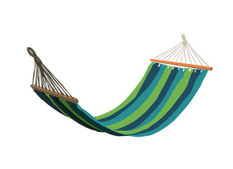 hammock isolated realistic vector illustration