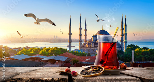 Tea and Blue Mosque Poster Mural XXL