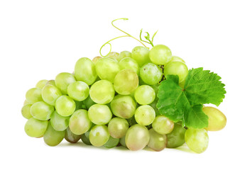 Bunch of fresh ripe juicy grapes isolated on white