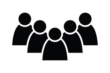 Sticker - 5 people icon. Group of persons. Simplified human pictogram. Modern simple flat vector icon