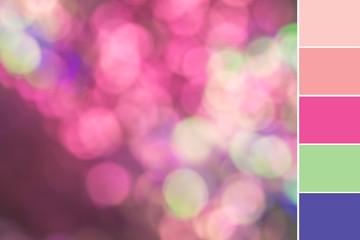 Wall Mural - Abstract blur colorful bokeh neon light. Design backdrop color swatch