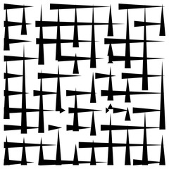 Poster - grid, mesh abstract geometric pattern. segmented intersect lines. crossing dynamic stripes texture. random dashed streaks lattice. abstract grating, trellis design