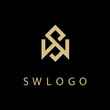 Classic Luxury Initials Monogram S W WS SW logo design