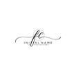 © Catharsis - FC Initial handwriting logo with circle hand drawn template vector
