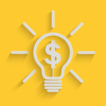 Paper Art Of Light Bulb With Dollar Symbol Design, Idea Make Money Business Concept