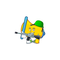 Sticker - Army yellow loudspeaker cartoon character for bullhorn