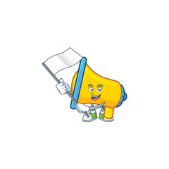 Sticker - With flag yellow loudspeaker cartoon character with mascot