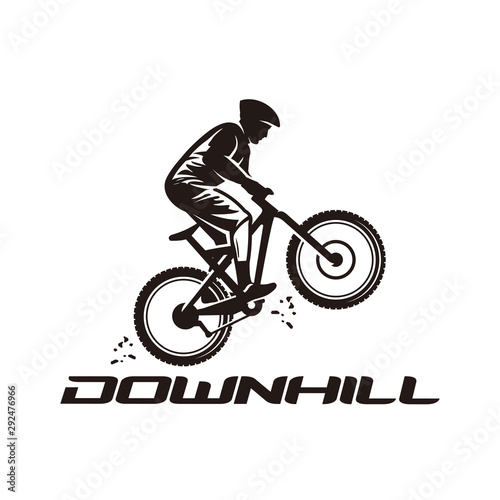 Fotografía Downhill, mountain bike logo vector