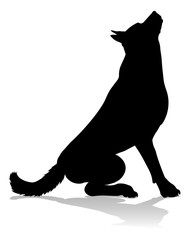 Poster - A detailed animal silhouette of a pet dog