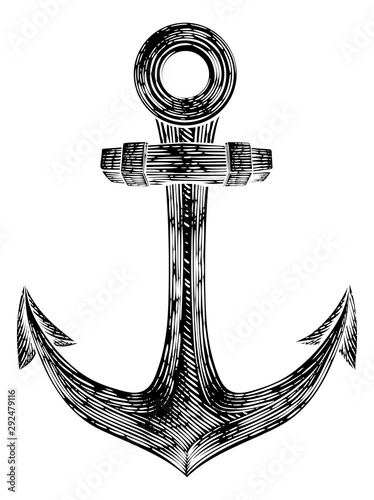 An anchor from a boat or sh...