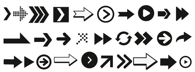 Poster - Set arrow icon. Collection different arrows sign. arrows vector collection black. Abstract elements for business infographic. Up and down trend.