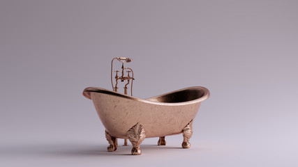 Wall Mural - Classic Bronze Ornate Iron Bath 3 Quarter View 3d illustration 3d render