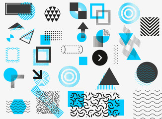 Leinwandbilder - Collection of classic memphis design elements