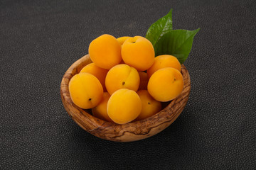 Ripe tasty sweet apricots heap