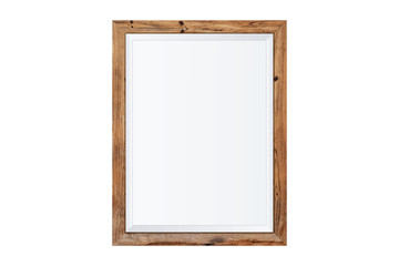 Wood picture frame isolated on white background with clipping path . Image display concept