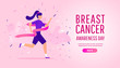 © Shi  - Breast cancer awareness illustration concept with running sport or charity run