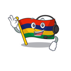 Sticker - With headphone flag mauritius in the character shape