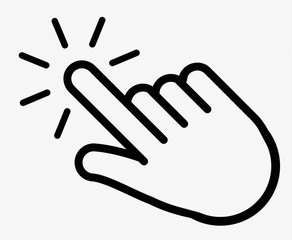 Poster - click hand finger icon, cursor clicking icon vector, on white background editable eps10 - Vector