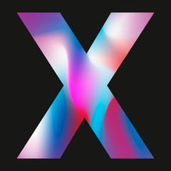 Aufkleber - X letter with blured background. vector illustration
