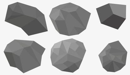 Poster - Pile of stones, graphite coal.
