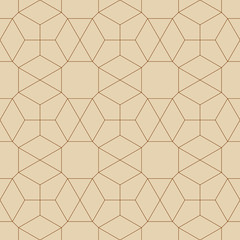 Aufkleber - Abstract geometric pattern with crossing thin golden lines on white background. Seamless linear rapport. Stylish fractal texture. Vector pattern to fill the background, laser engraving and cutting.