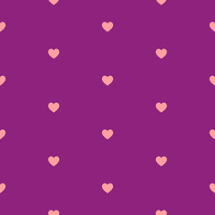 Poster - Seamless polka dot red pattern with hearts. Vector
