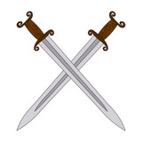 Fototapeta  -  isolated, on a white background, two sword, saber