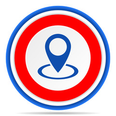 Sticker - Pointer round icon, red, blue and white french design illustration for web, internet and mobile applications