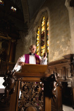 Preaching On A Pulpit