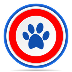 Poster - Foot round icon, red, blue and white french design illustration for web, internet and mobile applications