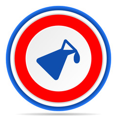 Aufkleber - Chemistry round icon, red, blue and white french design illustration for web, internet and mobile applications