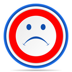 Poster - Cry round icon, red, blue and white french design illustration for web, internet and mobile applications
