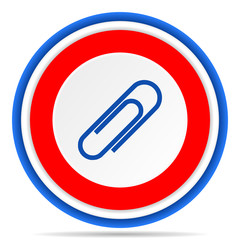 Poster - Paperclip round icon, red, blue and white french design illustration for web, internet and mobile applications