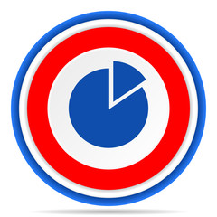 Aufkleber - Chart round icon, red, blue and white french design illustration for web, internet and mobile applications
