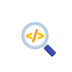 Sticker - Code review vector icon, flat