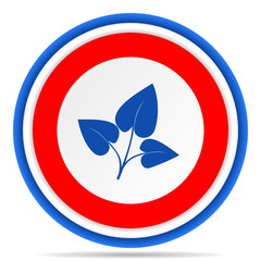 Fototapete - Leaf round icon, red, blue and white french design illustration for web, internet and mobile applications