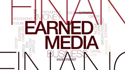 Sticker - Earned media animated word cloud. Kinetic typography.