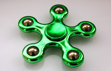 Six-beam Green Spinner On A White Background