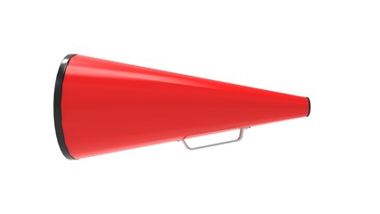 3d rendering of a cheering horn isolated in white background