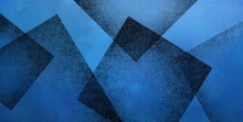 Abstract Blue Background With Black Geometric Square Shapes Layered In Random Pattern, Elegant Dark Blue And Black Wallpaper Design That Is Modern And Textured