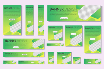 Set of web banners of standard size with a place for photos