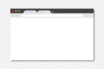 Poster - Browser window frame template with shadow on a transparent background