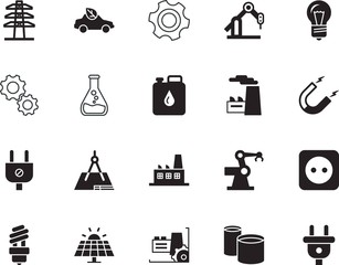  factory vector icon set such as: pharmacy, refinery, jerrycan, jerry, canister, experiment, set, geometry, sunlight, gallon, ecological, nuclear, pole, structure, physics, study, saving, pipes, gas